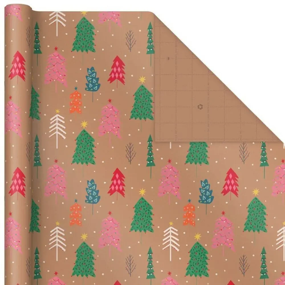 Bright and Bold Kraft 3-Pack Christmas Wrapping Paper, 90 sq. ft.